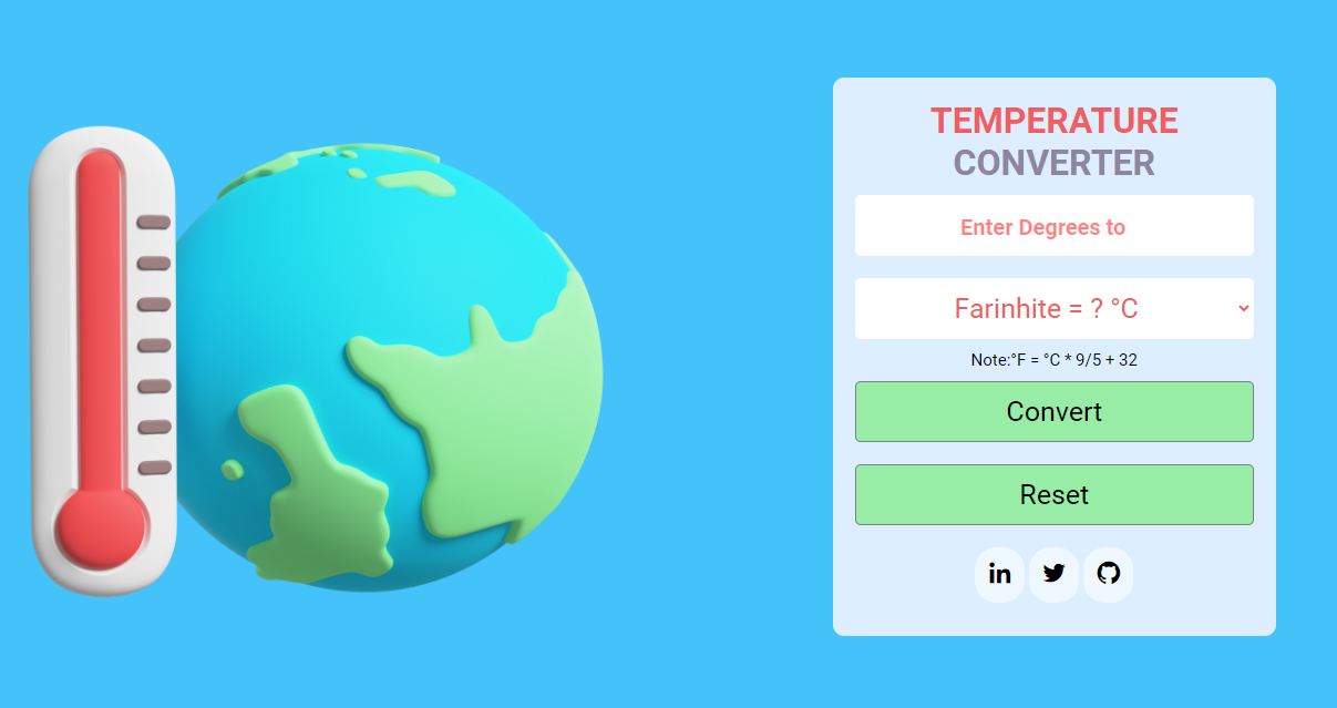 Temperature Converter Project Screenshot